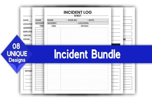 Download Incident Log Book Bundle | KDP Interior - Log Collection
