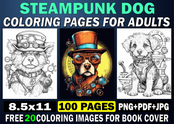 Download Steampunk Dog Coloring Pages for Adults - Premium Resources