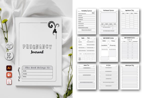 Download My Pregnancy Journal Log | KDP Interior - Log Collection