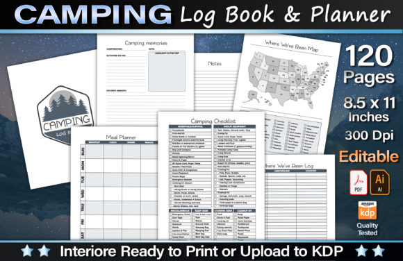 Download Editable Camping Log Book &amp; Planner - Log Collection