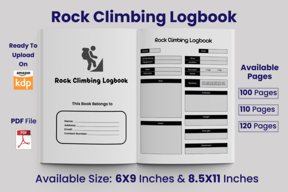 Download Rock Climbing Logbook KDP Interior - Log Collection