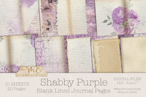 Download Shabby Purple Blank Lined Journal Pages - Lined Collection