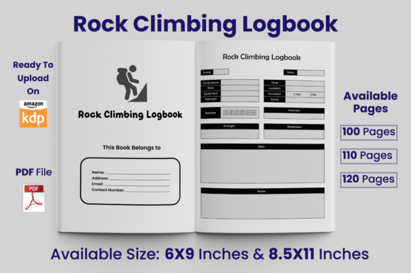 Download Rock Climbing Logbook KDP Interior - Log Collection